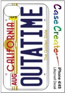 Outatime License Plate Back To The Future Decorative Sticker Decal for your iPhone 4 4S Lifeproof Case