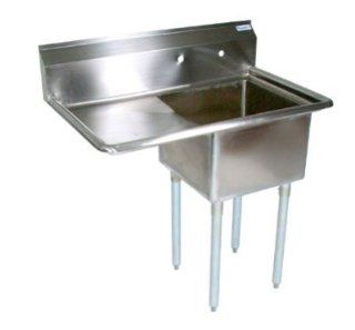 John Boos E1S8 24 14L24 50.5 in Sink, (1) 24x24x14 in Bowl, 24 in Drainboard, Galvanized Legs, L to R, Each Kitchen & Dining