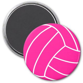 Hot Pink Volleyball Fridge Magnet