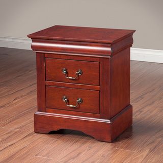 Alpine Furniture American Lifestyle Louis Philippe Ii Nightstand Cherry Size 2 drawer