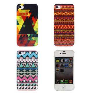 Highmall Colorful Striped Triangle Rhombus Array Hard Back Protect Case Cover for Iphone 4g 4 4s  3 Pack Cell Phones & Accessories