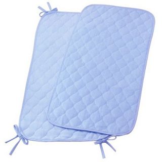 Quilted Baby Blue Terry Cloth Sheet Saver   Set of 2