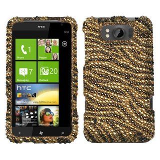 MYBAT Tiger Skin (Camel/Brown) Diamante Phone Protector Cover for HTC X310a (TITAN) Cell Phones & Accessories