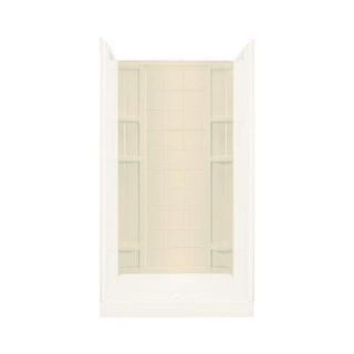 Sterling Plumbing Ensemble 1 1/4 in. x 42 in. x 72 1/2 in. One Piece Direct to Stud Back Shower Wall with Backers in Almond 72112106 47