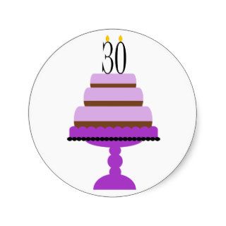 Purple Tiered Cake 30th Birthday Stickers