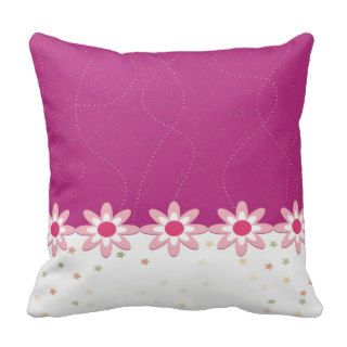 pretty fuscia daisy throw pillow