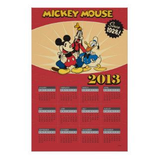 Vintage Mickey Mouse and Friends 2013 Calendar Print