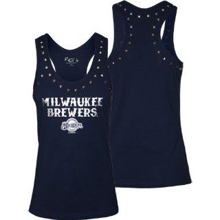 Milwaukee Brewers Women's Studded Tank Top, XX Large  Sports Fan T Shirts  Sports & Outdoors