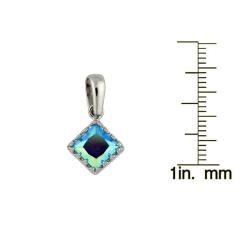 Sterling Silver Aqua Cubic Zirconia Necklace Gemstone Necklaces