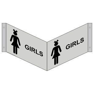 Girls Black on Gray Sign RRE 7002Tri BLKonPRLGY Womens / Girls  Business And Store Signs 