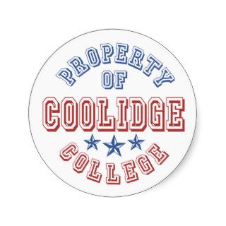 Property Of Coolidge College Round Stickers