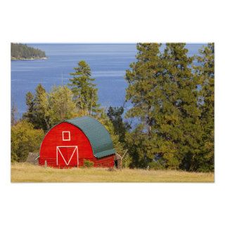 Red barn sits along scenic Flathead Lake near 2 Photo Art