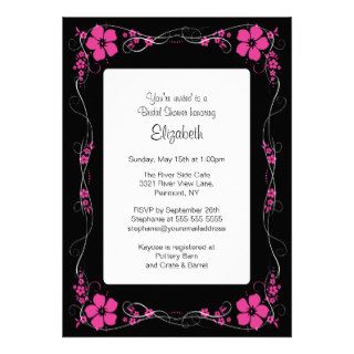 Floral Garden Border Bridal Shower Invitation