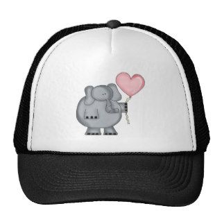 Elephant with Heart Balloon Mesh Hat