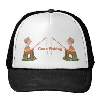Gone Fishing Fisherman Mesh Hats