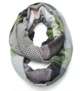 Plum Feathers Premium Color Block Multi Pattern Infinity Scarf (Green Black) at  Men�s Clothing store