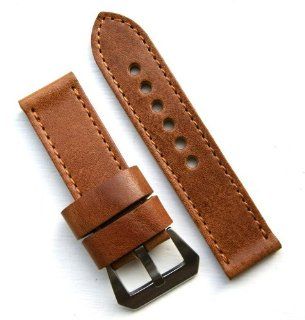 Italian Leather in Oak Panerai Style Watchband 24mm Watches