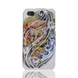 Design Hawaii Ocean Flowers Surf Tiki Mask Tattoo Art cool hard case cover for Apple iPhone 4 4G 4S Cell Phones & Accessories