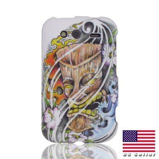 Design Hawaii Ocean Flowers Surf Tiki Mask Tattoo Art cool hard case cover for HTC Wildfire S 2 G13 A510e Cell Phones & Accessories