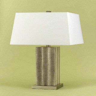 AF Lighting 7705 TL Candice Olson "Slither" Table Lamp with White Hard Back Shade and Snake Skin Acc, Silver    