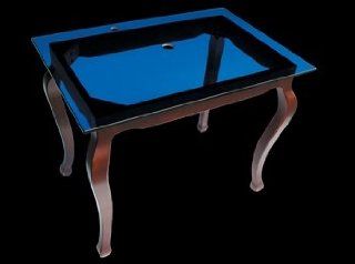 Console Table Sink Blue Glass, Console Table Sink Glass Vanity Blue  12998   Bathroom Vanities