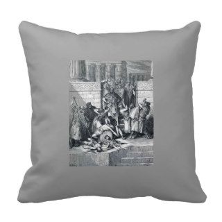 Gustave Dore Slaughter of the Sons of Zedekiah Throw Pillow