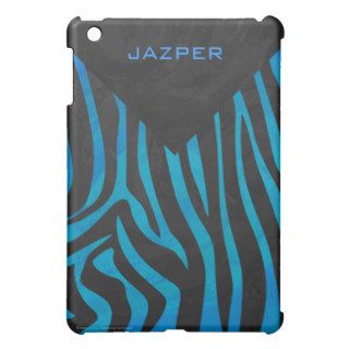 Zebra Black and Blue Print iPad Mini Cover