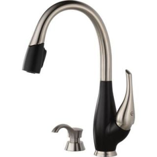 Delta Fuse Single Handle Pull Down Sprayer Kitchen Faucet in Stainless and Cracked Pepper with Soap Dispenser 19958 SBSD DST