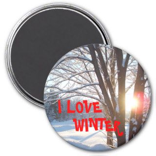 I LOVE WINTER Winter Sunrise Design Refrigerator Magnet