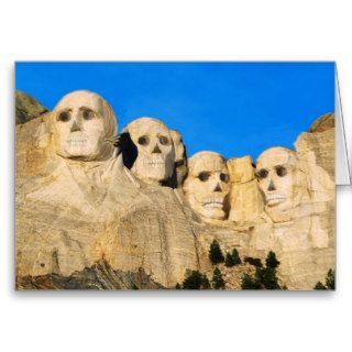 Funny Mount Rushmore Skulls Cards