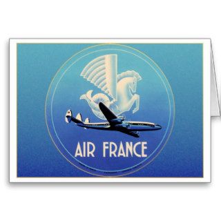 Vintage Air France Airline Brochure Art Greeting Cards