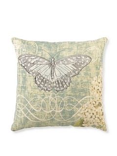 Kathryn White Antique Butterfly & Lilac Pillow, 16" x 16"   Throw Pillows