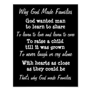 Why God made families wall print