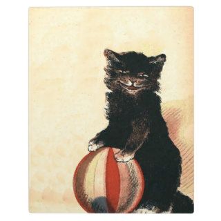 Vintage HALLOWEEN Black Cat Photo Plaque