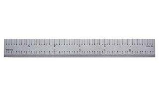 PEC Tools 502 012 12" 5R USA Rigid Steel Rule, reads 32nds, 64ths, 10ths, 100ths.   Construction Rulers  