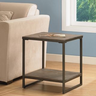 Elements Grey End Table with Shelf Coffee, Sofa & End Tables