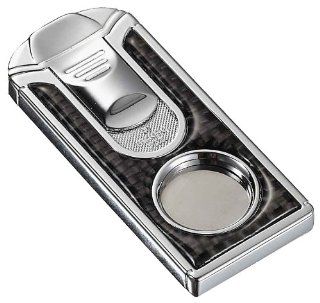 Visol VCUT503 "Razor" Carbon Fiber Stainless Steel Cigar Cutter, Polished Finish, Chrome Decorative Boxes Kitchen & Dining