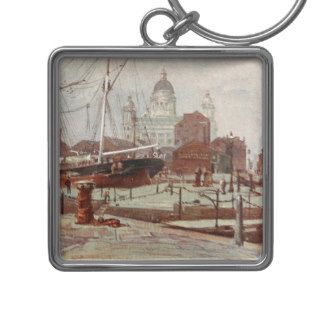 Among the Docks, Liverpool, Merseyside, England Key Chains