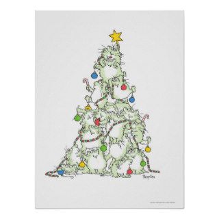 CHRISTMAS TREE OF KITTIES poster by Sandra Boynton