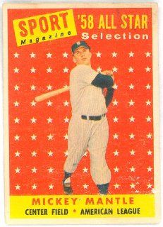 Mickey Mantle 1958 Topps Sport Magazine All Star #487 Book Value $200  Sports Related Trading Cards  Sports & Outdoors
