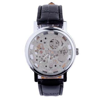 Topearl Black Genuine Leather Mechanical Wrist Watch at  Men's Watch store.