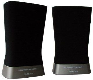 SuperTooth Z004120E Disco Twin A2DP Bluetooth Stereo Speaker Pair   Speakers   Retail Packaging   Black Electronics