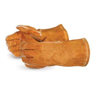 Superior 505RB Iron Wolf Deluxe Cowhide Split Skin Leather Welding Glove with Kevlar Sewn, Work, Rust Brown (Pack of 1 Dozen) Welding Safety Gloves