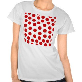 Big Red Polka Dots on Customizable Background Shirts