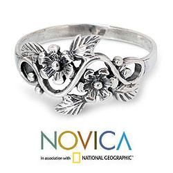 Sterling Silver 'Siam Rose' Cocktail Ring(Thailand) Novica Rings