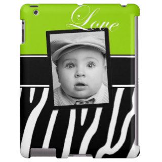 Lime Green Zebra Photo iPad Case
