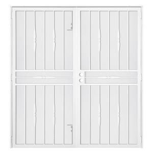 Unique Home Designs Cottage Rose 72 in. x 80 in. White Outswing Double Security Door SDR06000721030