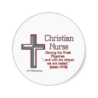 Christian Nurse Cross2 Stickers
