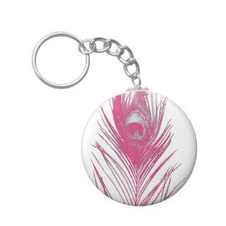 Brilliant Rose Peacock Feather Key Chains