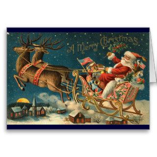 Victorian Christmas Card   Santa